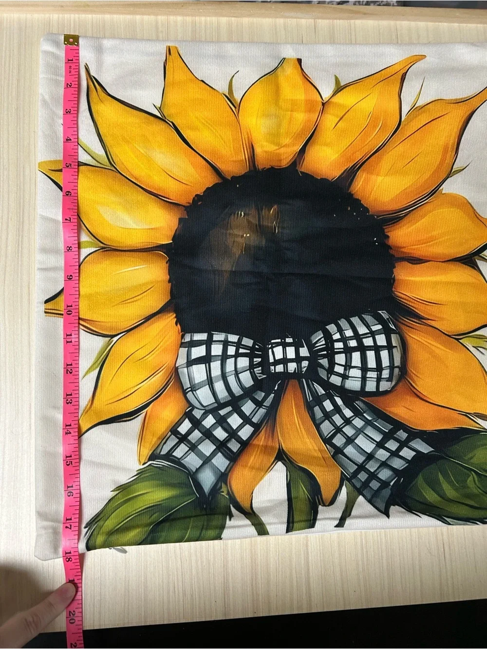Set of 4 Sunflower Throw Pillow Covers 18x18 Farmhouse Buffalo Plaid Fall Decor